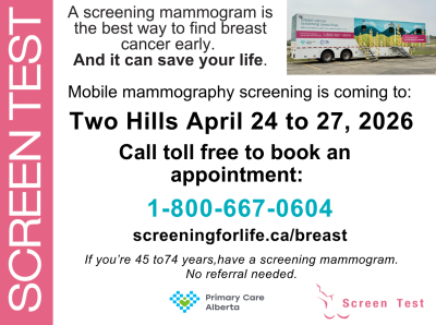 Screen Test Mobile Mammogram Clinic Coming to Two Hills April 24–27